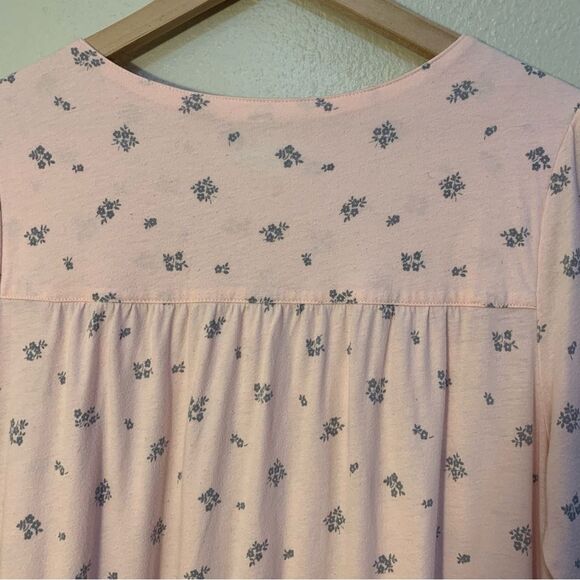 Croft & Barrow Pink NWOT Flannel Nightgown Women’s M Lace Trim Long Sleeve Maxi. - Picture 6 of 13